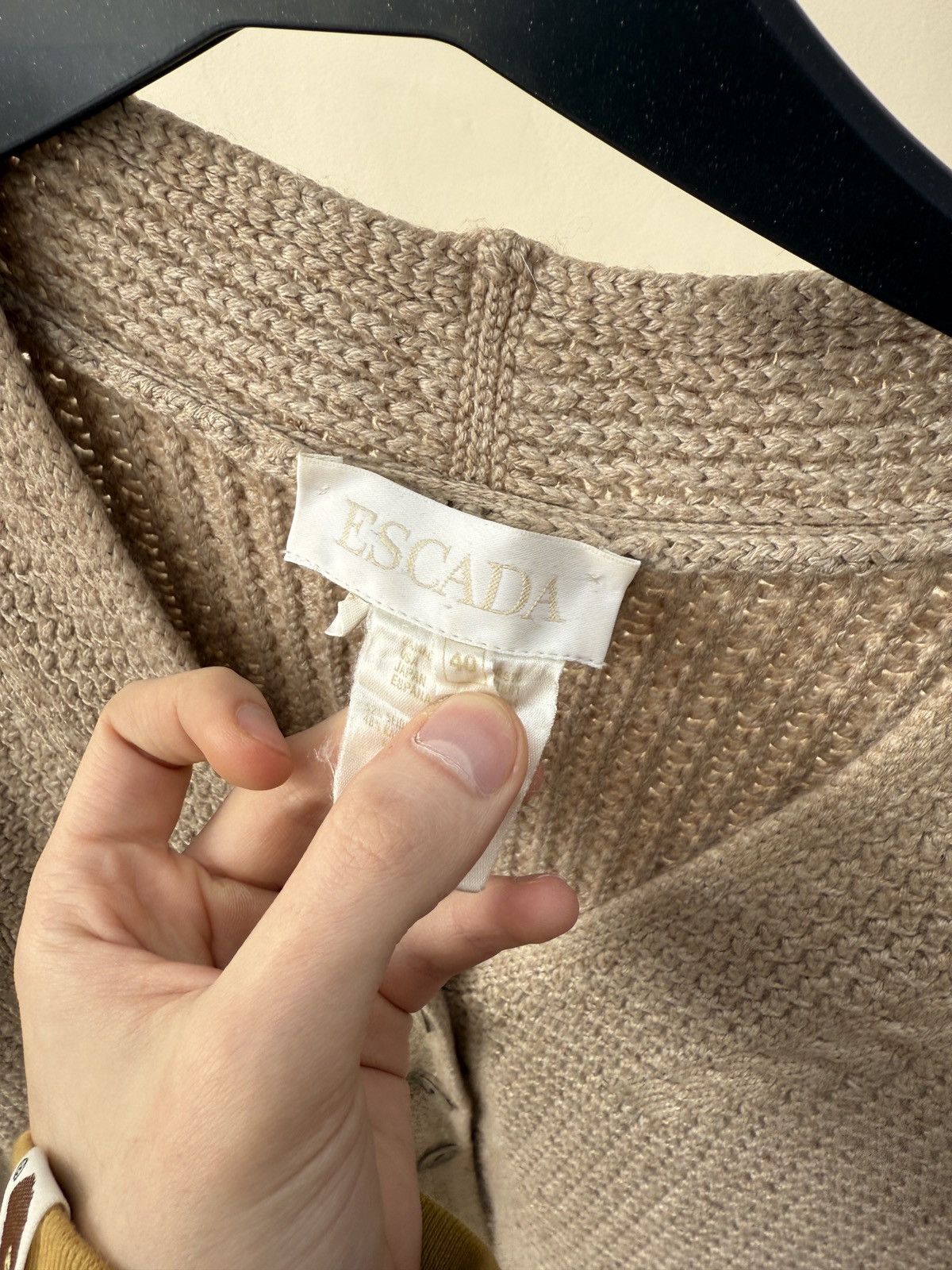 Escada Vintage ESCADA Beige Knit Cardigan Button Up Designer Women Size S / US 4 / IT 40 - 5 Thumbnail