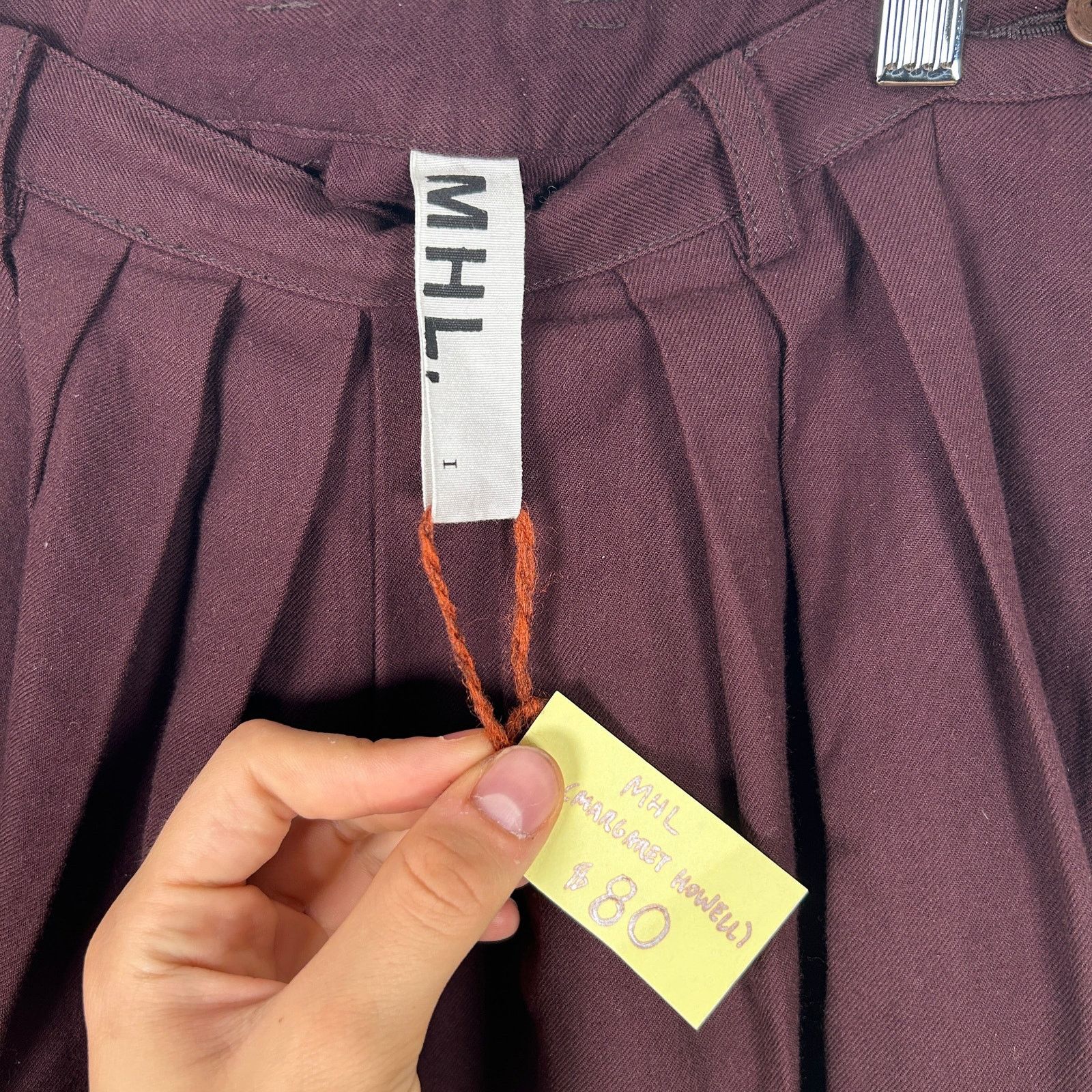 Margaret Howell Margret Howell Burgandy Skirt Size 26 Size 26" / US 2 / IT 38 - 3 Thumbnail