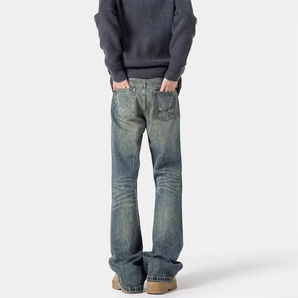 Japanese Brand Retro loose straight leg micro flared jeans Size US 30 / EU 46 - 5 Thumbnail