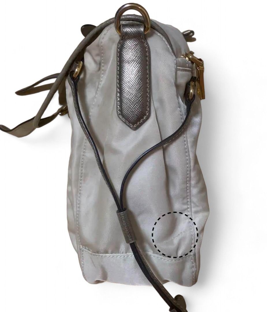 Prada Prada - Shoulder Bag Crossbody White Nylon Leather Gold Size ONE SIZE - 6 Thumbnail