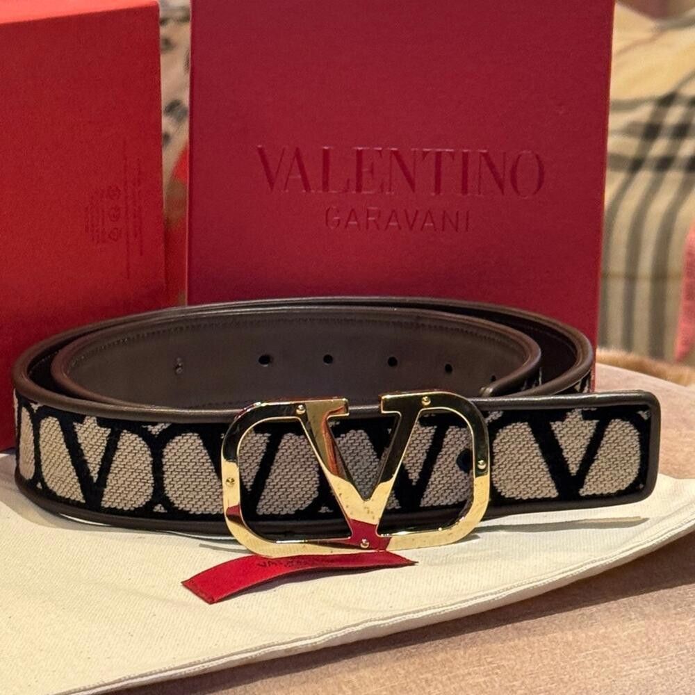 Valentino Valentino Garavani Black and Gold Belt Size ONE SIZE - 3 Thumbnail