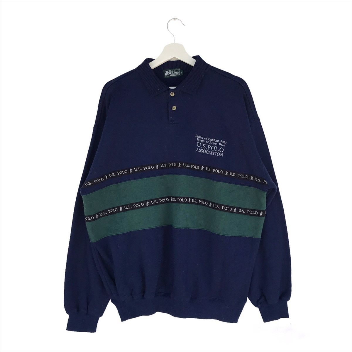 US POLO big spellout quarter button sweatshirt