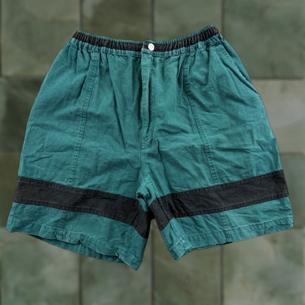Vintage VINTAGE Surf Odyssey Cargo Shorts Mens L Green 90s Stretch Pockets Casual 7" Inseam Boys? Size US 33 - 1 Thumbnail
