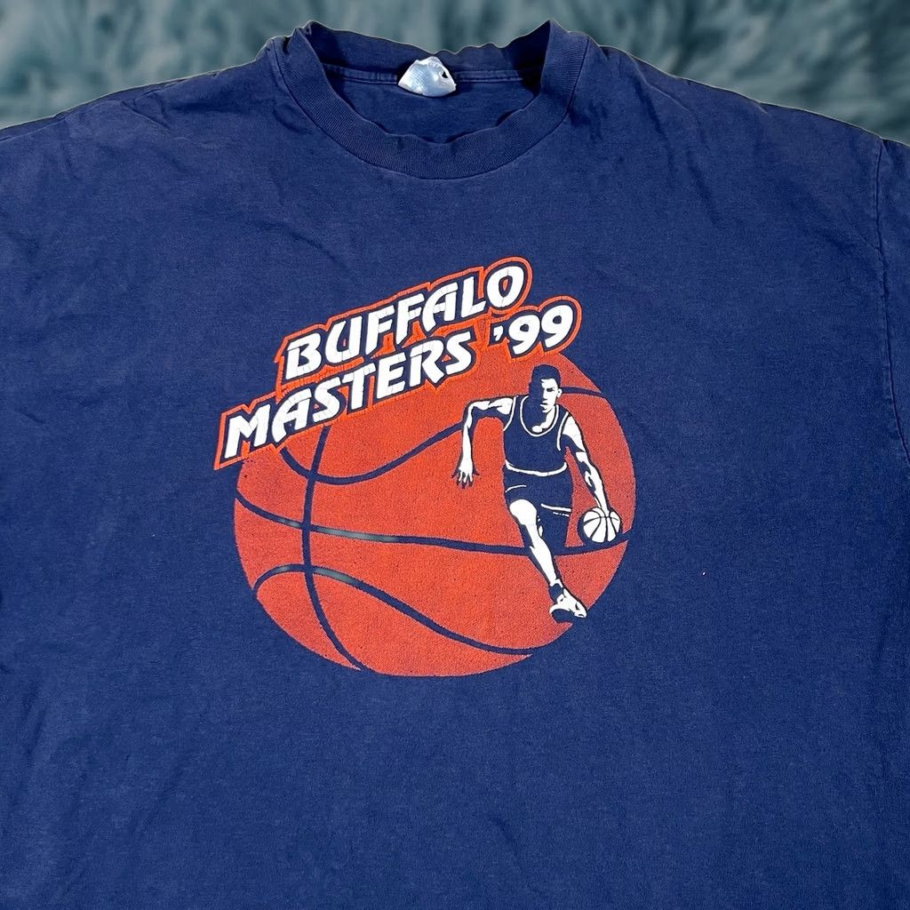 Hanes VINTAGE Buffalo Masters Basketball T-Shirt 1999 Hanes Blue 2XL Mens Sports Gusmacker Size US XXL / EU 58 / 5 - 1 Thumbnail