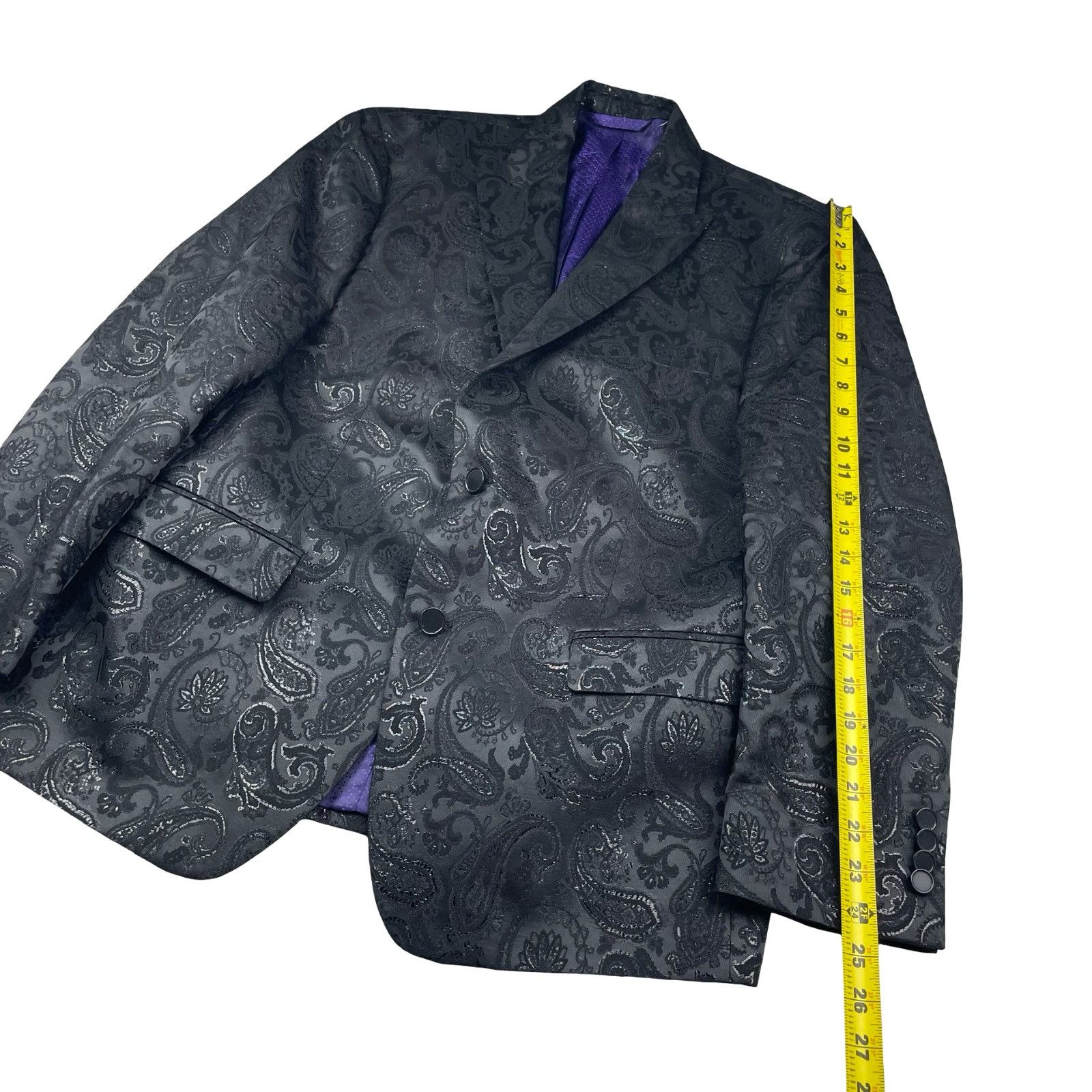 Robert Graham NEW Robert Graham Men's Metallic 2-Button Blazer Black Paisl Size 42R - 11 Thumbnail