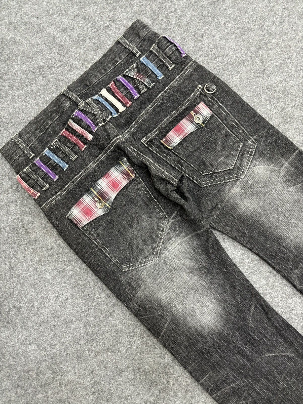 Japanese Brand 💥Doubel Waist💥Sick Japan Style Zipper Stonewash Denim F519 Size US 31 - 16 Thumbnail
