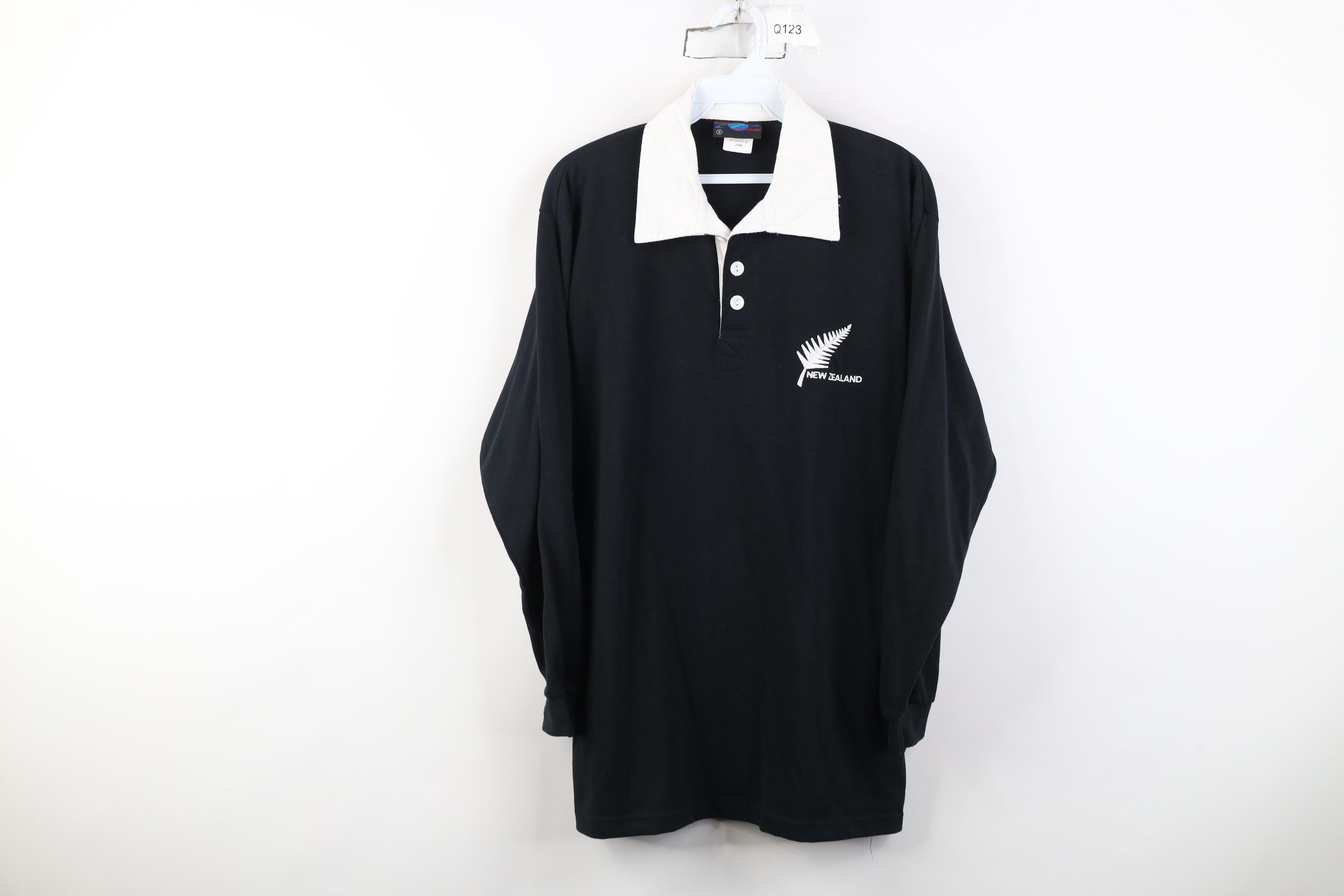 Vintage Vintage 90s New Zealand Long Sleeve Rugby Polo Shirt Black Size US S / EU 44-46 / 1 - 1 Thumbnail