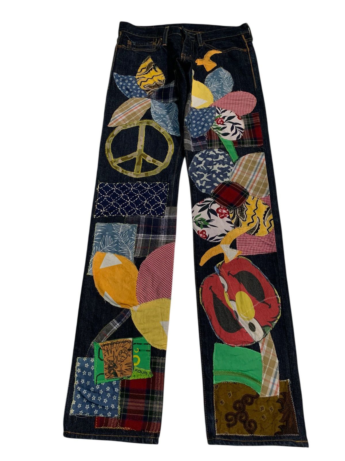 Kapital KAPITAL PATCHWORK HIPPIES STYLE REWORK JAPANESE INSANE DENIM Size US 29 - 3 Thumbnail
