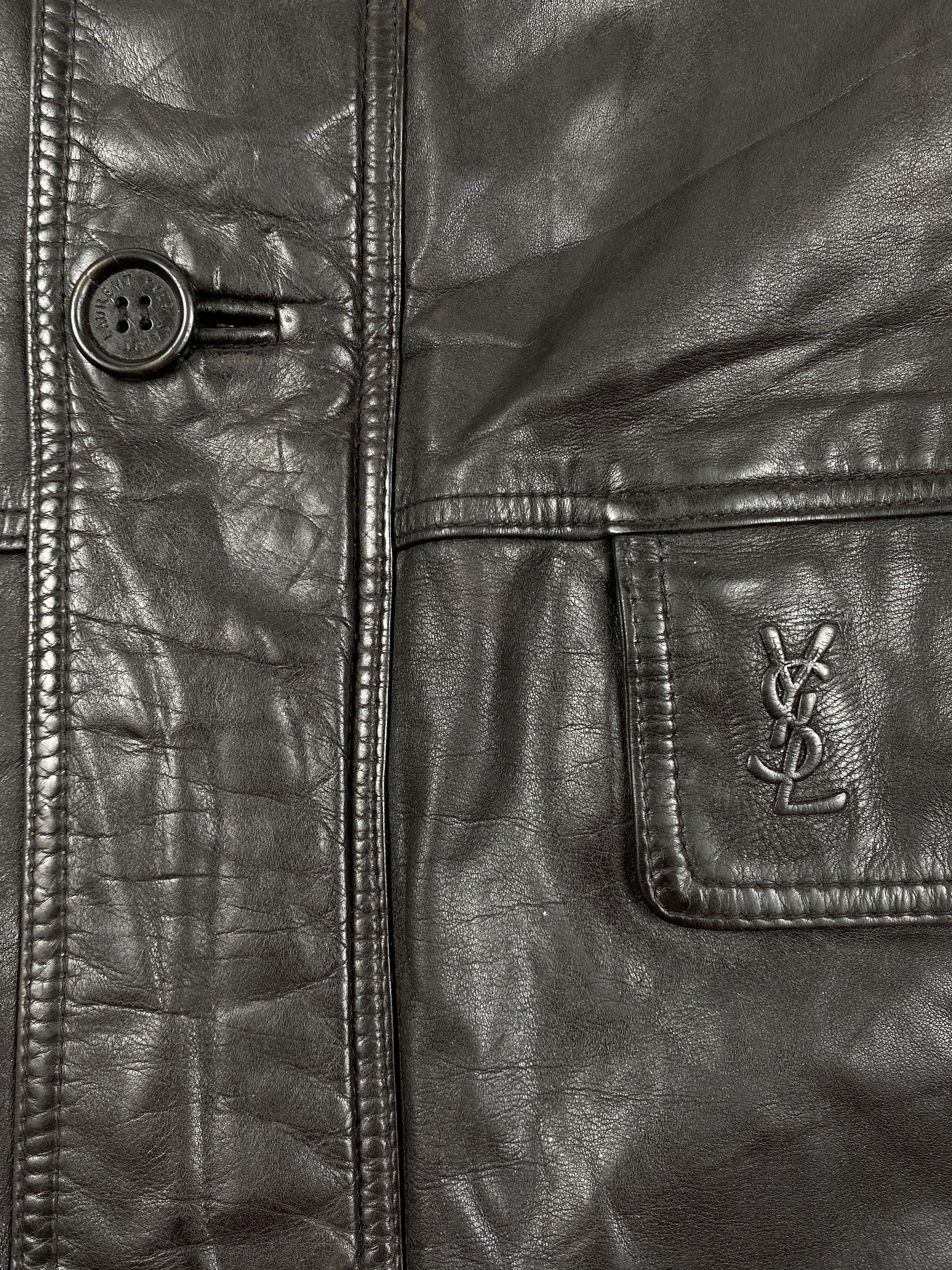 Yves Saint Laurent Leather Car Coat Jacket Size US L / EU 52-54 / 3 - 9 Thumbnail