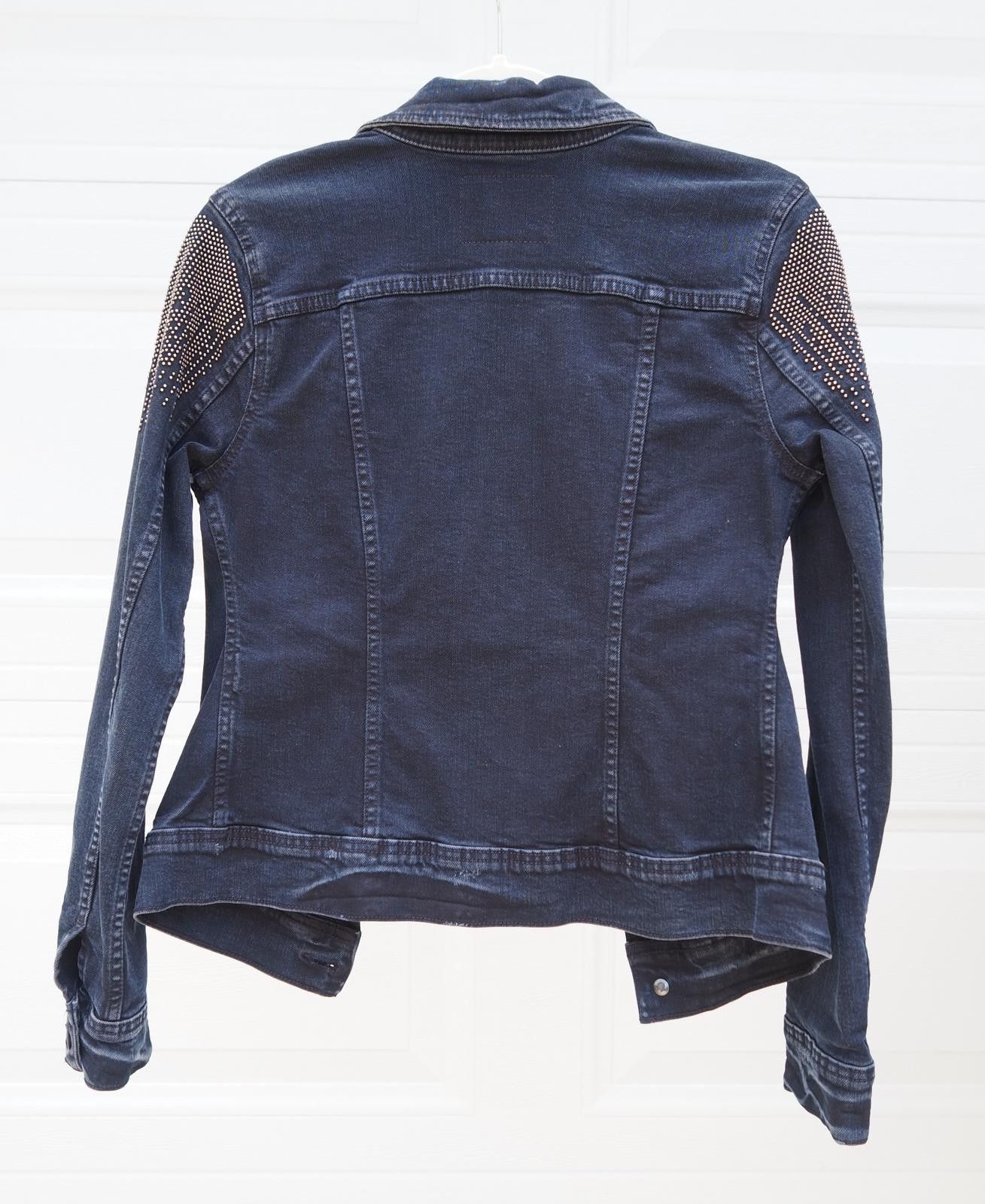 True Religion True Religion Black Denim Jacket with Studded Shoulders Size S / US 4 / IT 40 - 2 Thumbnail