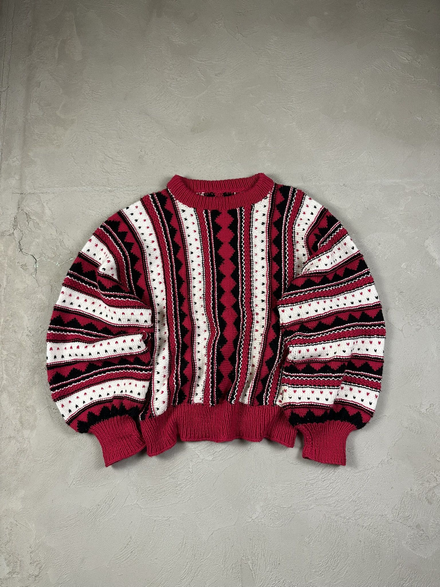Vintage Vintage 3D Cable Coogi Style Knit Cotton Boxy Sweater Size US L / EU 52-54 / 3 - 2 Thumbnail