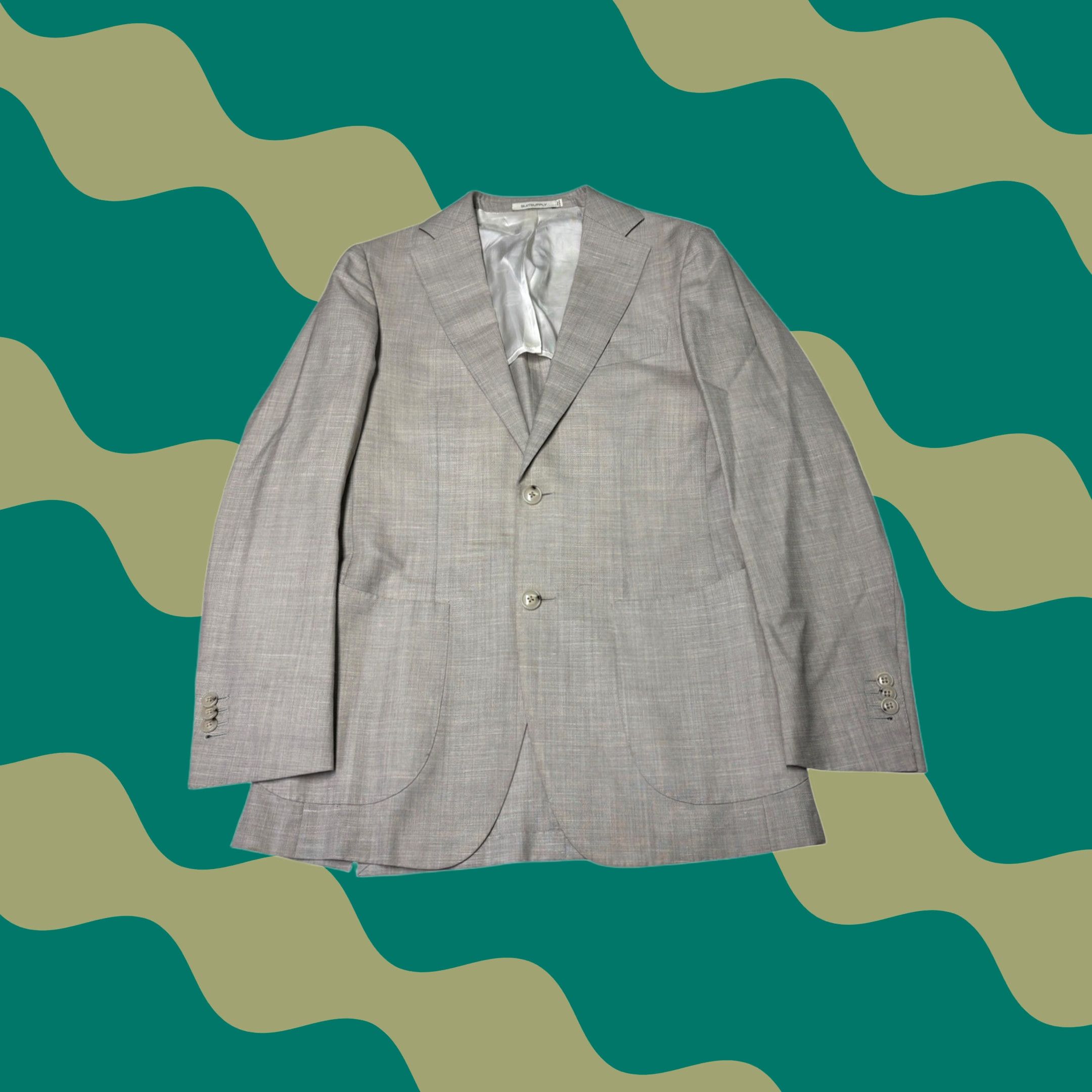 Suitsupply Suitsupply Havana Patch Blazer Light Grey Wool Silk Linen Slim Fit 34r Size 34R - 1 Thumbnail