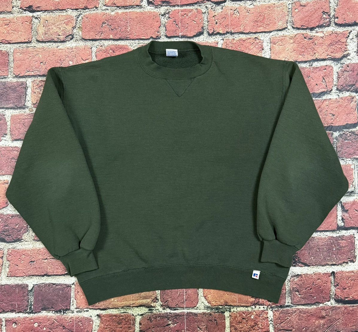 Russell Athletic Vintage Russell Athletic Forest Green Blank Sweatshirt Boxy Size US L / EU 52-54 / 3 - 1 Thumbnail