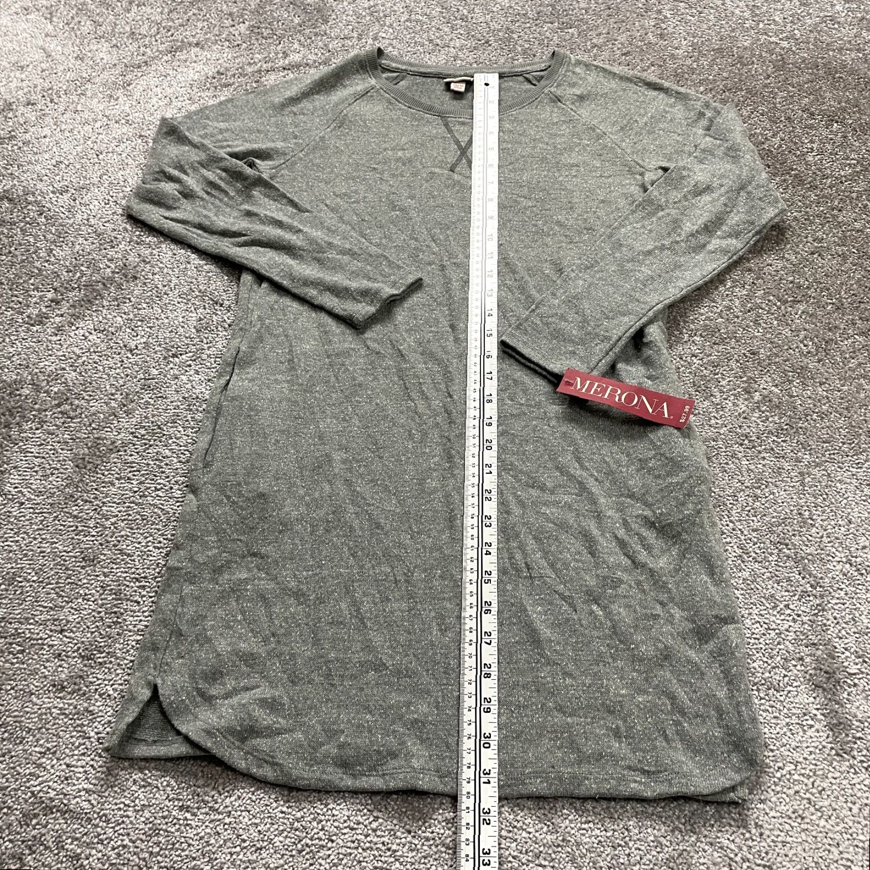 Merona Merona Sweatshirt Shift Dress Womens XS Gray Long Sleeve Round Neck NWT New / Classic Casual Knit Midi Dress Size XS / US 0-2 / IT 36-38 - 7 Thumbnail