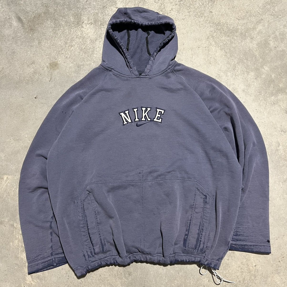 Nike × Vintage Crazy Vintage Nike Center Swoosh Boxy Hoodie Size US XL / EU 56 / 4 - 3 Thumbnail