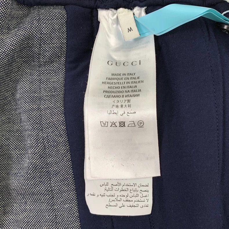 Gucci Gucci Size M Dark blue logo jiccard full-print side stripe Size US 30 / EU 46 - 7 Thumbnail
