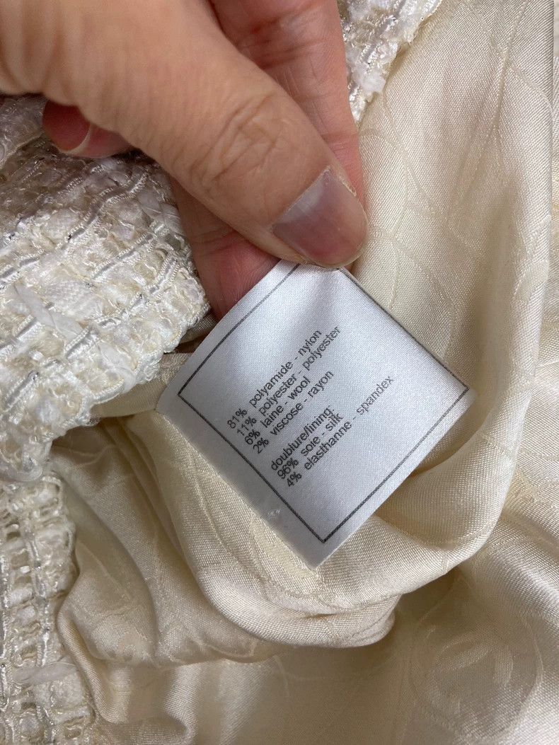 Chanel Chanel White soft tweed woven coat Size XS / US 0-2 / IT 36-38 - 7 Thumbnail