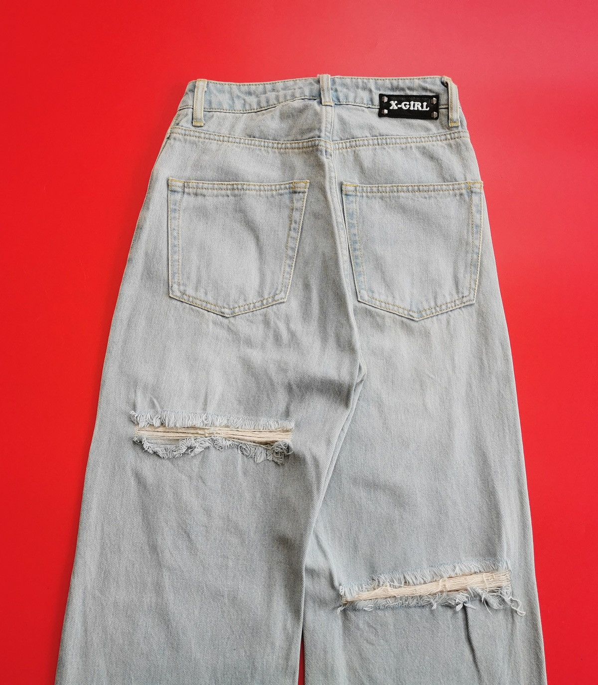 X-Girl Baggy X-Girl Japan Asymmetrical Waist Distressed Jeans Size 26" / US 2 / IT 38 - 5 Thumbnail