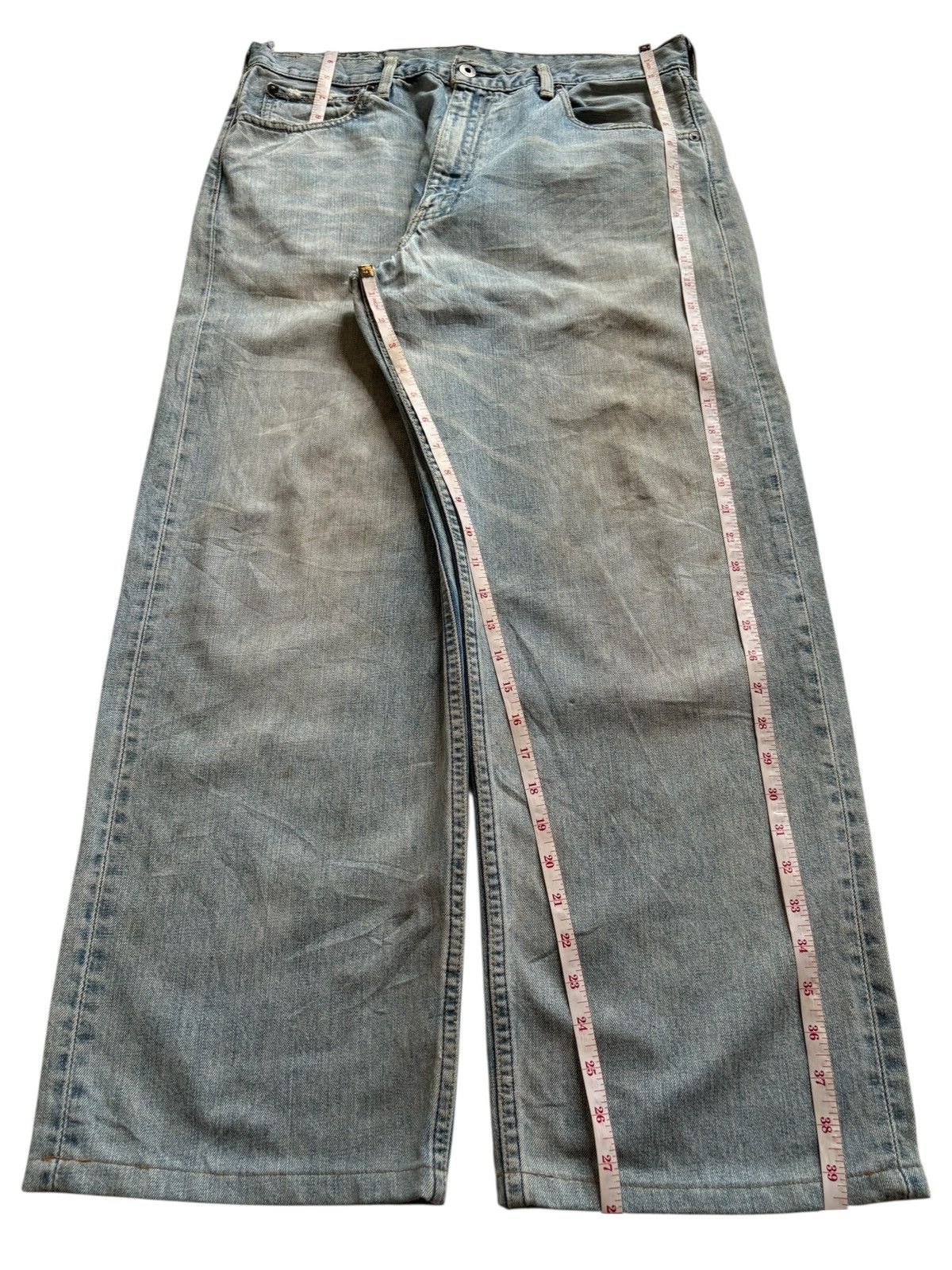 LVC × Levi's × Levi's Vintage Clothing Vintage 90s Levis 504 Mud Wash Distressed Ripped Baggy Jean Size US 34 / EU 50 - 13 Thumbnail
