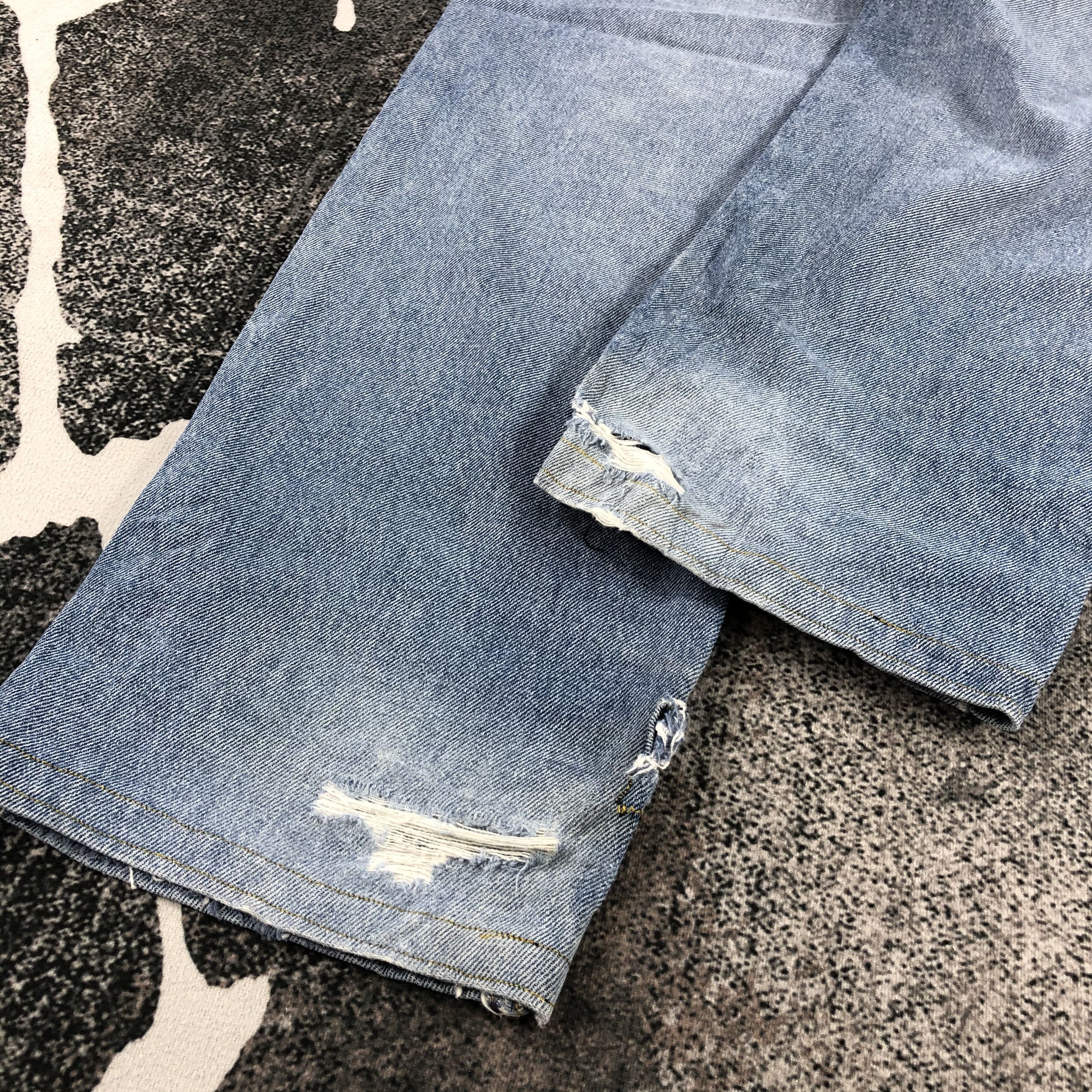Levi's Vintage Levi's 505 Jeans Orange Tab Distress Denim KJ866 Size US 31 - 6 Thumbnail