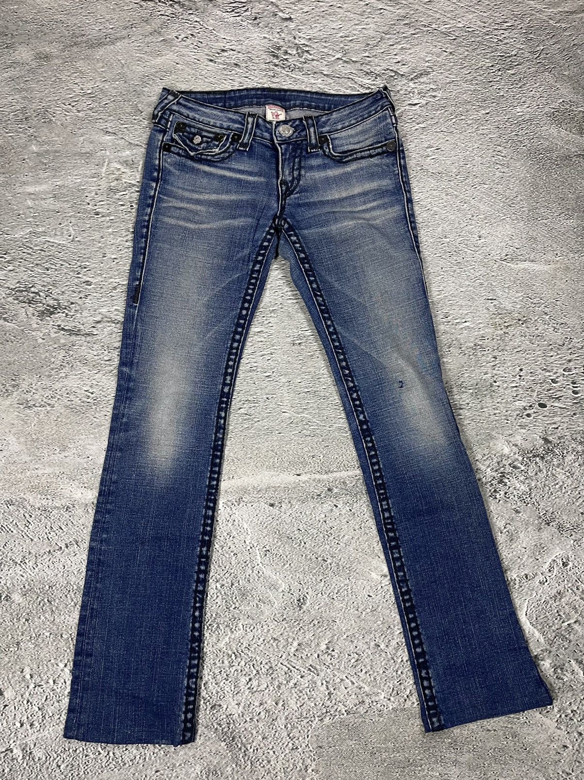 True Religion True Religion navy blue jeans black thick stitching Billy Size 27" / US 4 / IT 40 - 4 Thumbnail