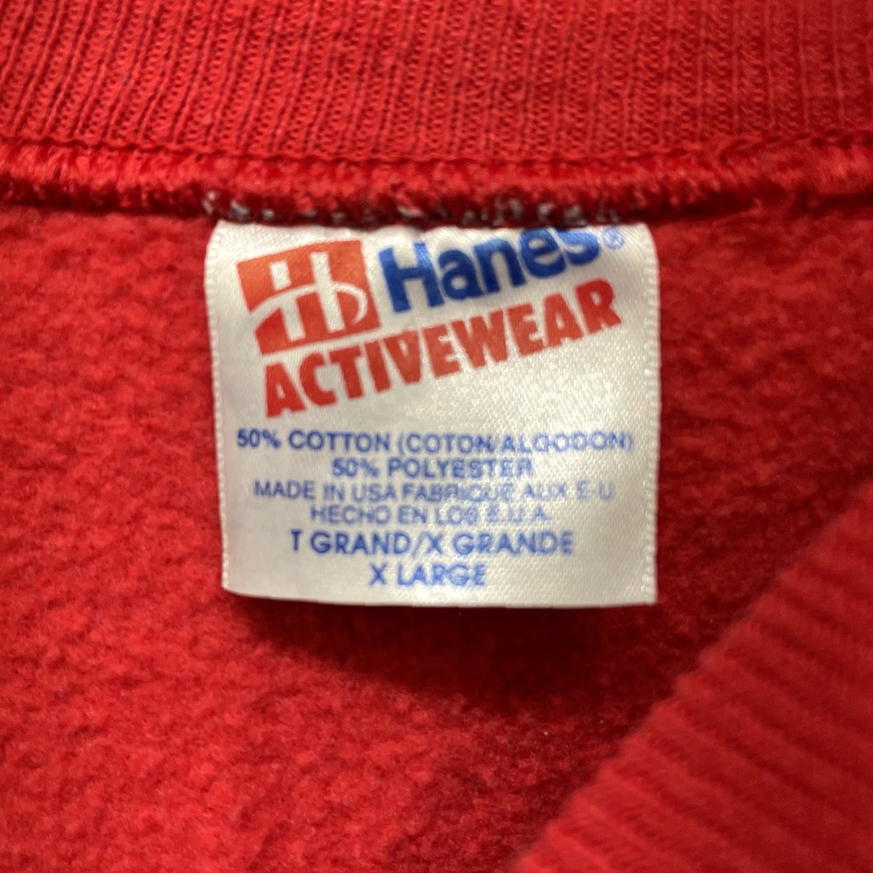 Hanes VINTAGE Hanes Cotton Blend Pullover Sweatshirt USA Mens XL Red Graphic Bar & Café Size US XL / EU 56 / 4 - 4 Thumbnail