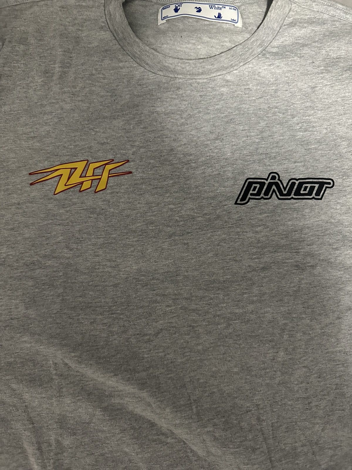 Off-White × Virgil Abloh Off white Grey Thunder Pivot Tee Size US M / EU 48-50 / 2 - 2 Thumbnail