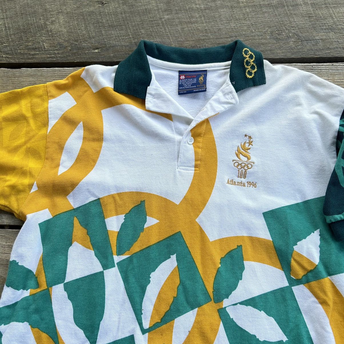 Vintage Vintage Atlanta 1996 Olympics All Over Print Logo Polo Shirt Size US M / EU 48-50 / 2 - 4 Thumbnail