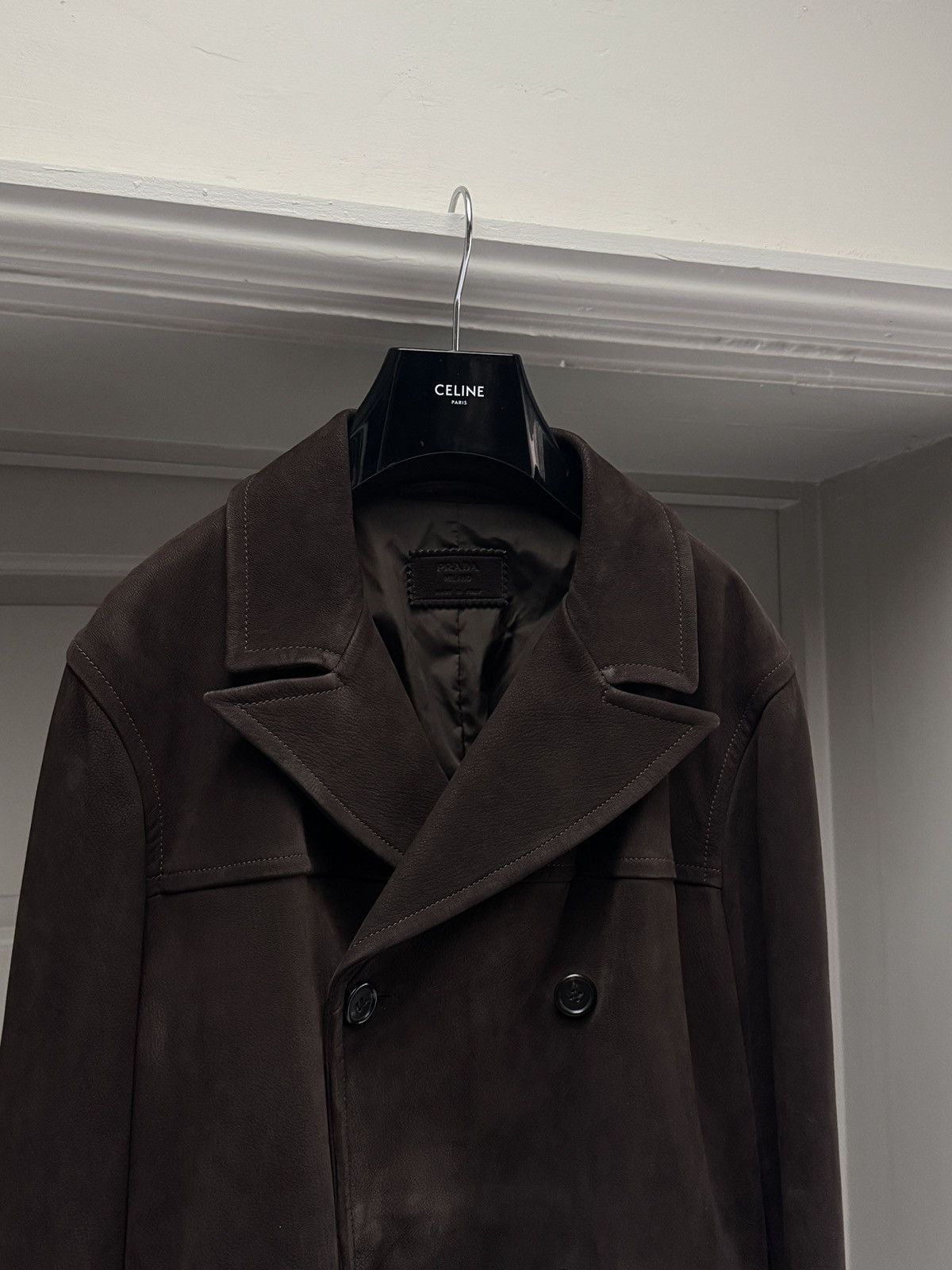 Prada Prada Double Breasted Leather Coat in Brown size IT 52 Size US L / EU 52-54 / 3 - 5 Thumbnail