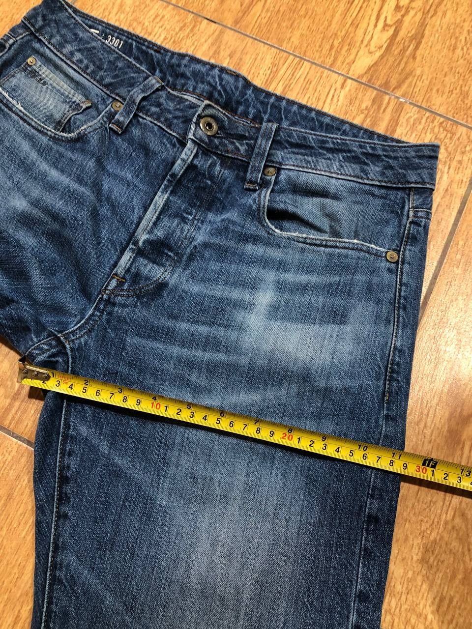 G-Star G Star RAW Jeans Mens 3301 Straight Button Fly streetwear Size US 30 / EU 46 - 19 Thumbnail