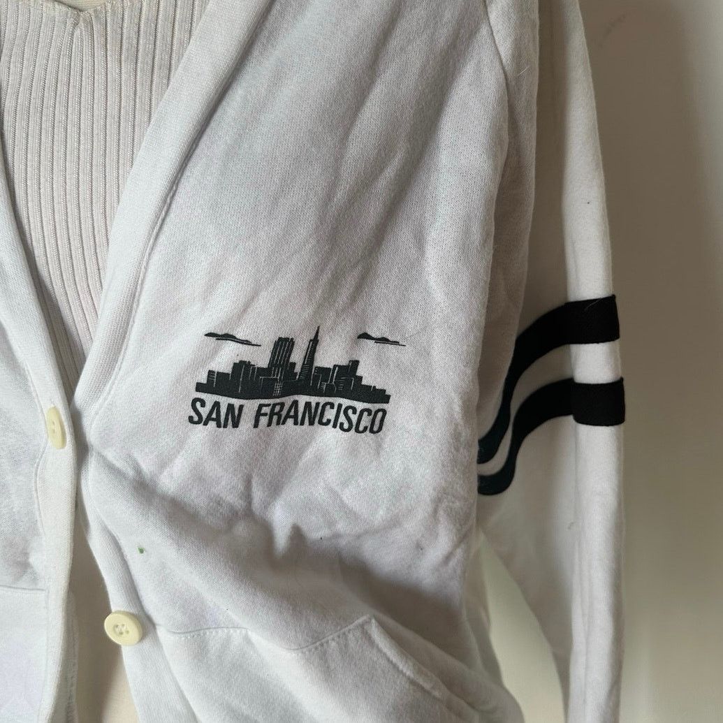 Other unbranded white san francisco long sleeve cardigan Size L / US 10 / IT 46 - 2 Thumbnail