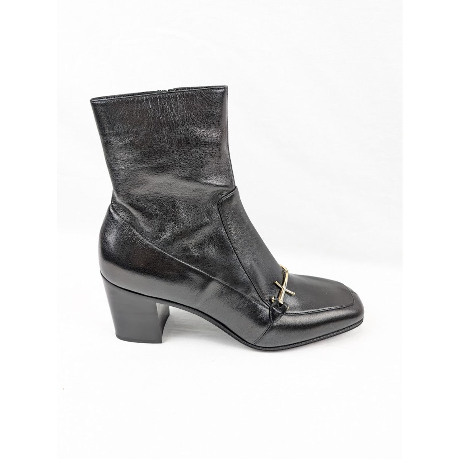Saint Laurent Paris o1rshd1 Beau 75 Horsebit Boots in Black Size US 9 / EU 42 - 1 Thumbnail