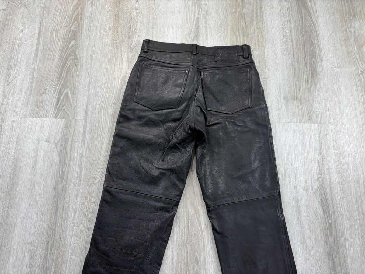 Genuine Leather × Leather × Vintage Womens biker motorcycle leather pants Gipsy Size 30 Size 24" / US 00 / IT 34 - 10 Thumbnail