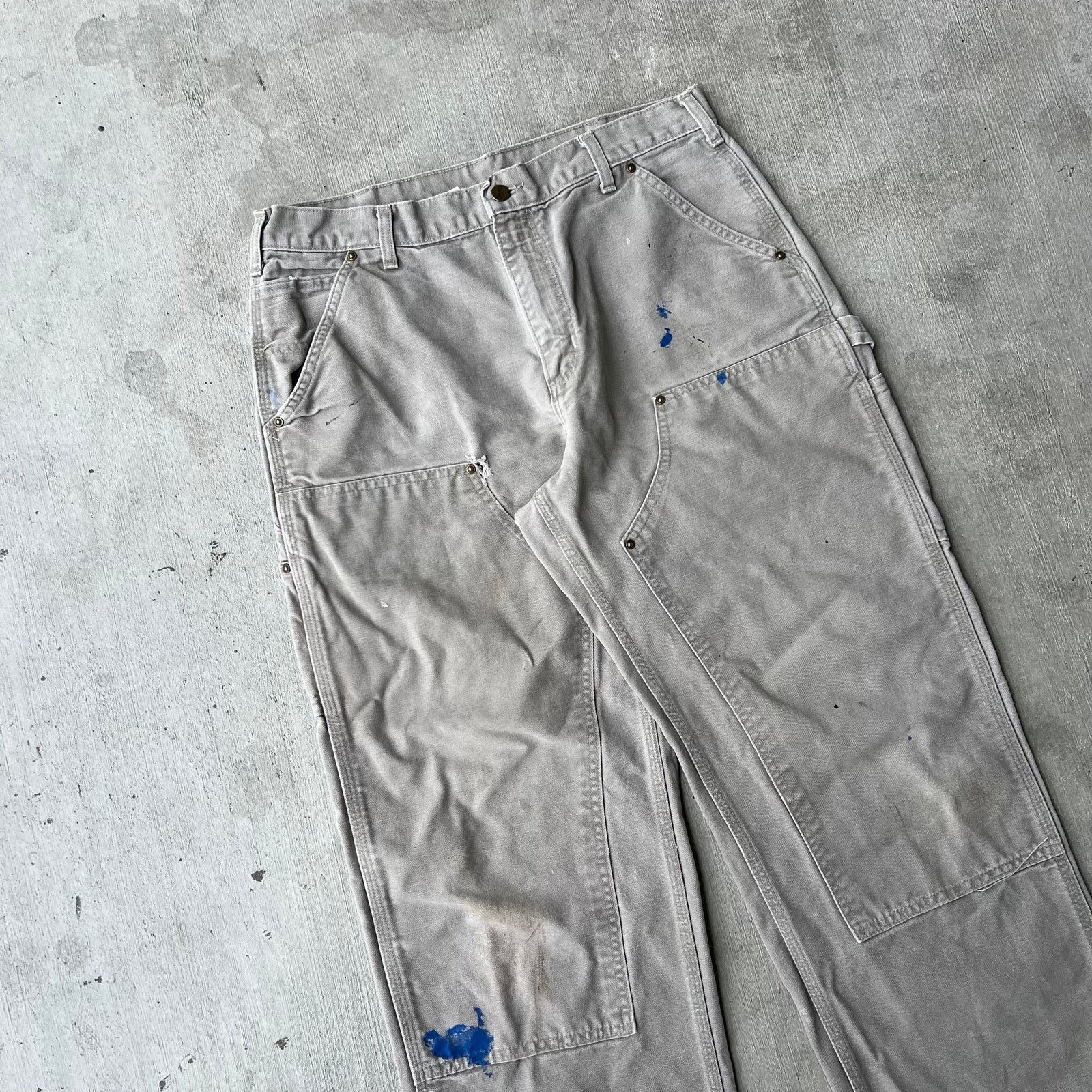 Carhartt × Vintage Carhartt DES gray double knee work wear carpenter pants Size US 33 - 8 Thumbnail