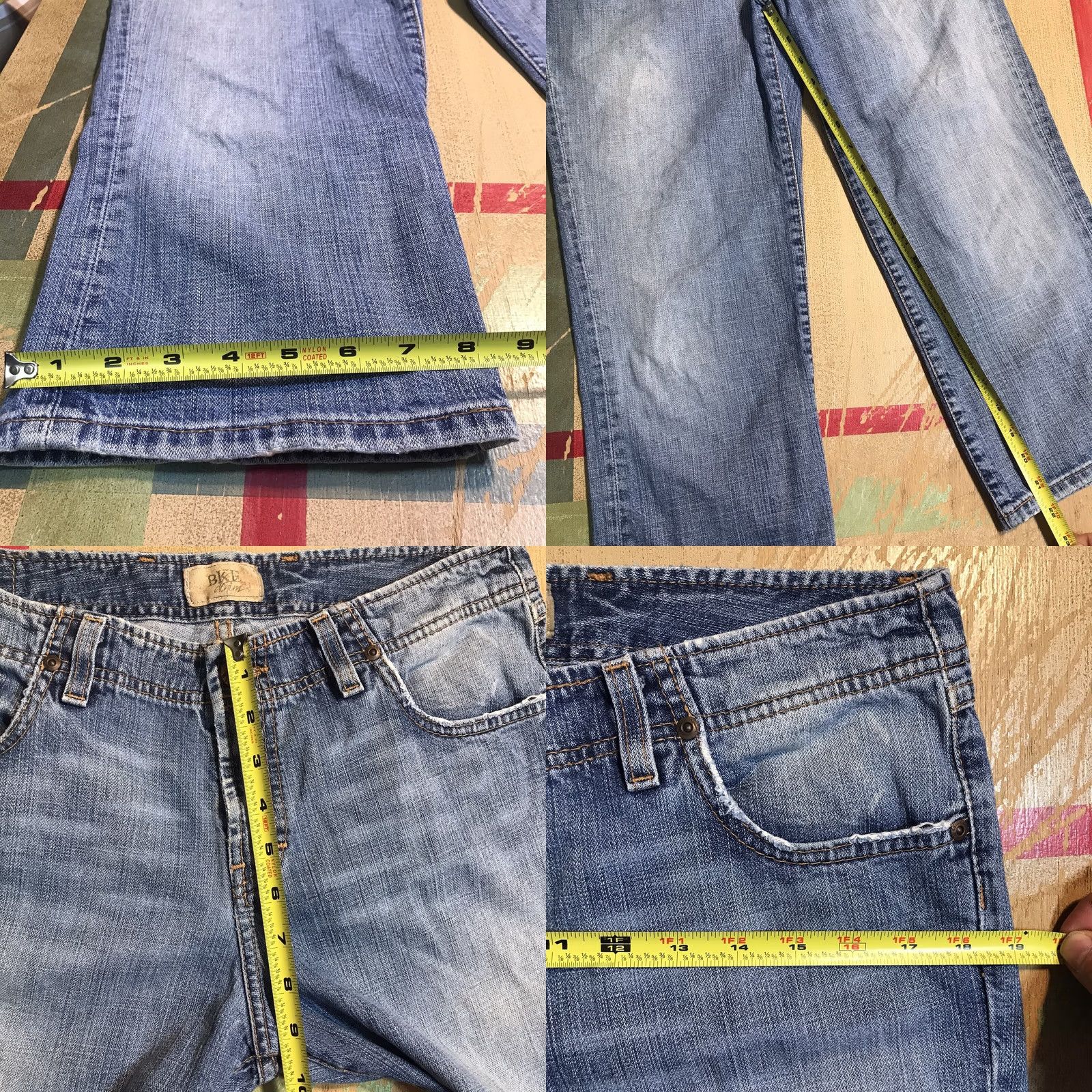 Vintage BKE Denim Crop Jeans Light Wash Distressed 30 X 22 Womens Capris Cotton Spandex Nickel Buckle Bke Mid Rise 9in 5-Pocket Blue Jeans Capris Womens Size 30" / US 8 / IT 44 - 8 Thumbnail