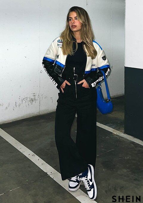 Other Women’s Cropped Racing Leather Jacket | Moto Biker Style Size M / US 6-8 / IT 42-44 - 14 Thumbnail