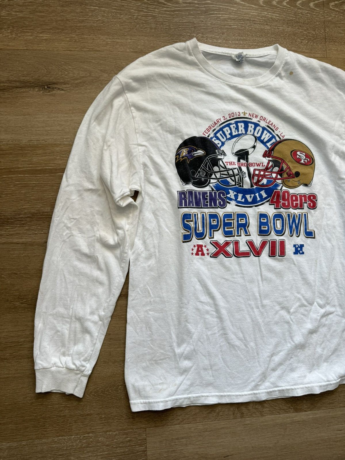 NFL Super Bowl XLVII Long Sleeved Tee 2013 Ravens v 49ers Size US L / EU 52-54 / 3 - 5 Thumbnail
