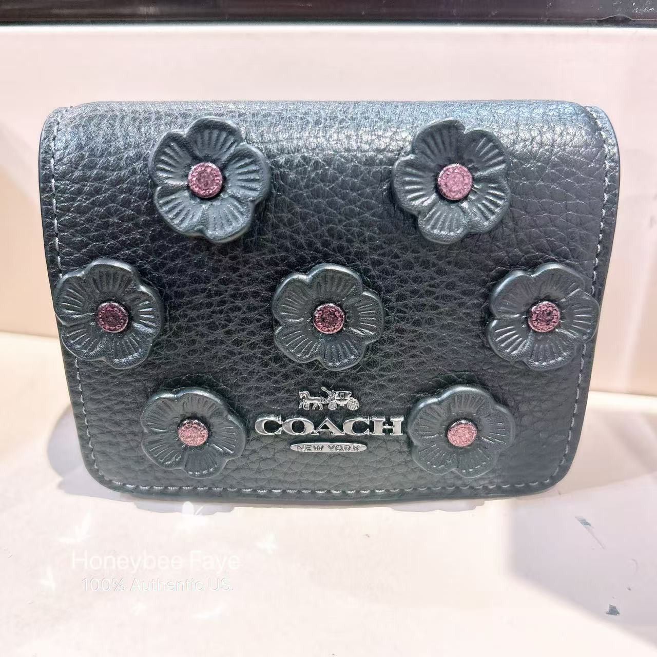 Coach Mini Wallet On A Chain With Floral Applique CAL71 Size ONE SIZE - 2 Thumbnail