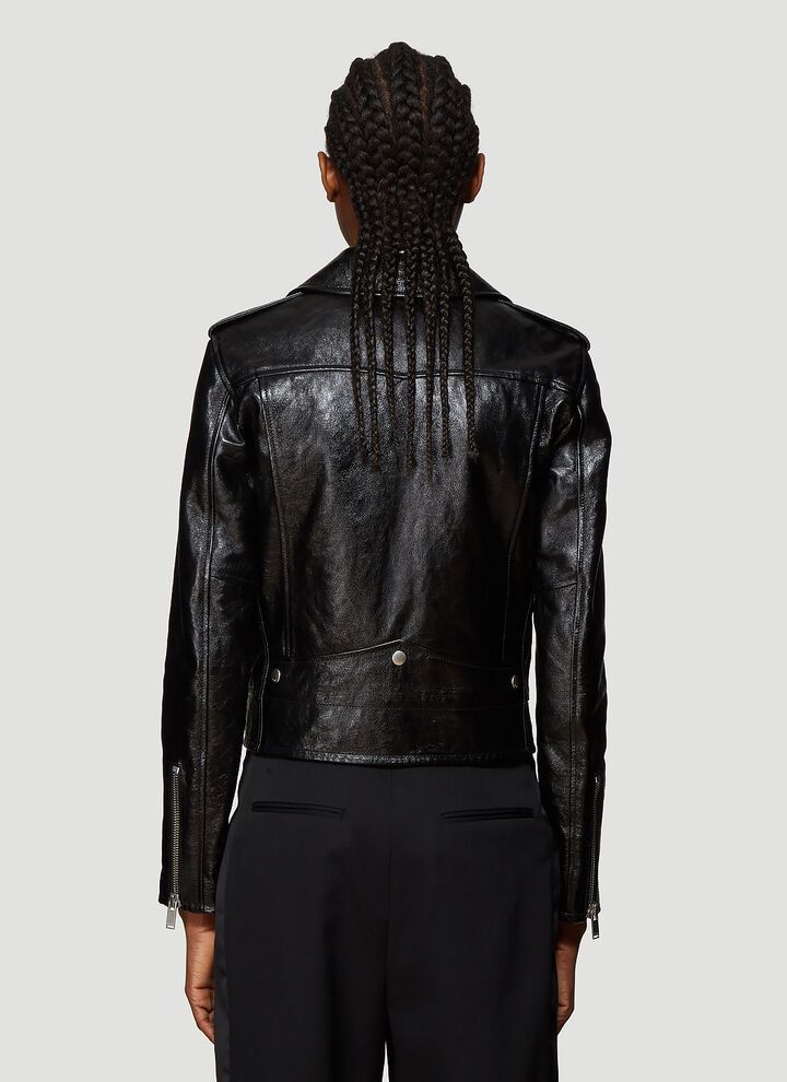 Saint Laurent Paris o1bcso1str1224 Motorcycle Jacket in Black Size S / US 4 / IT 40 - 4 Thumbnail