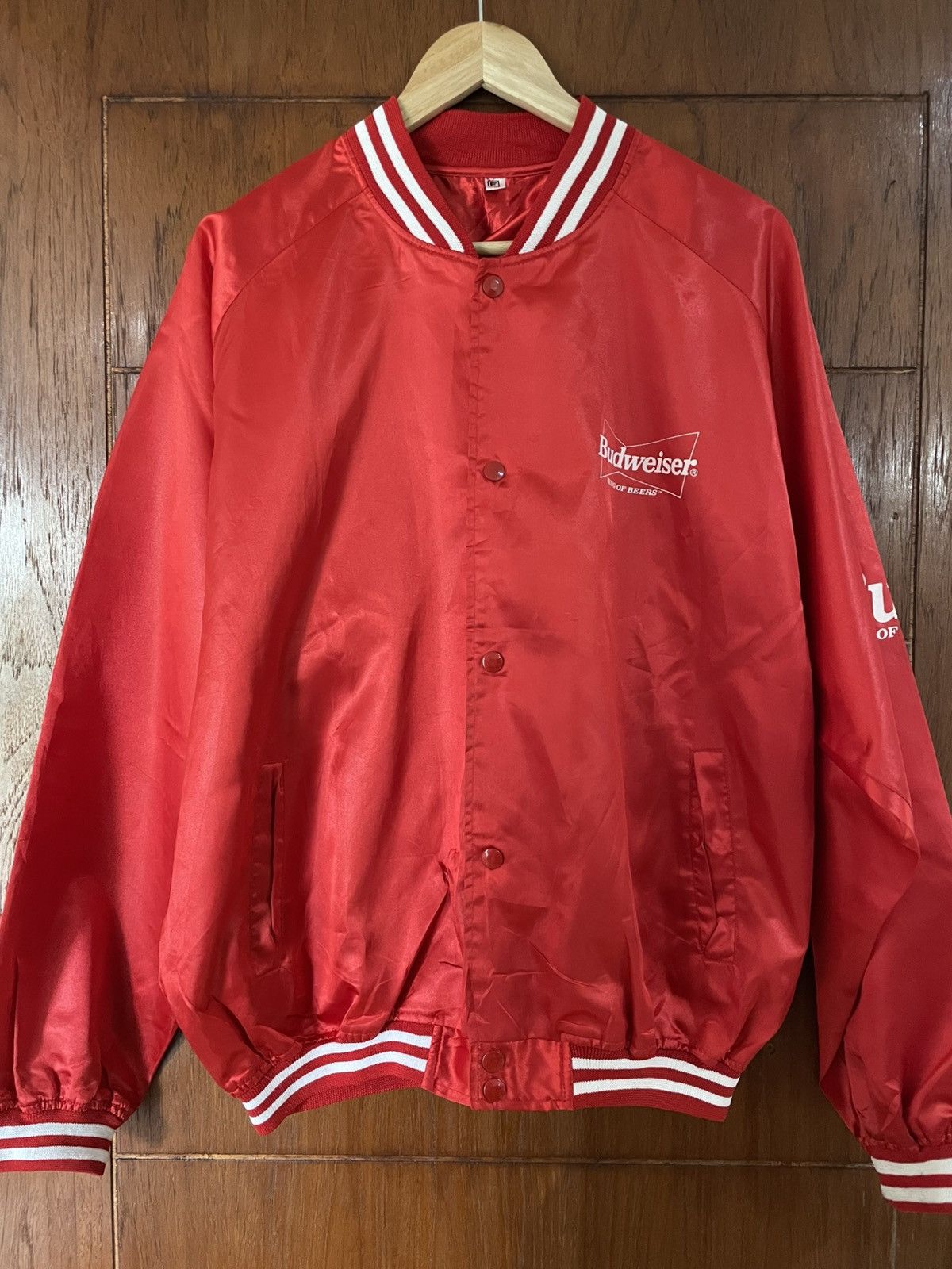 Budweiser × Vintage Budweiser varsity satin jacket lightweight Size US XL / EU 56 / 4 - 2 Thumbnail