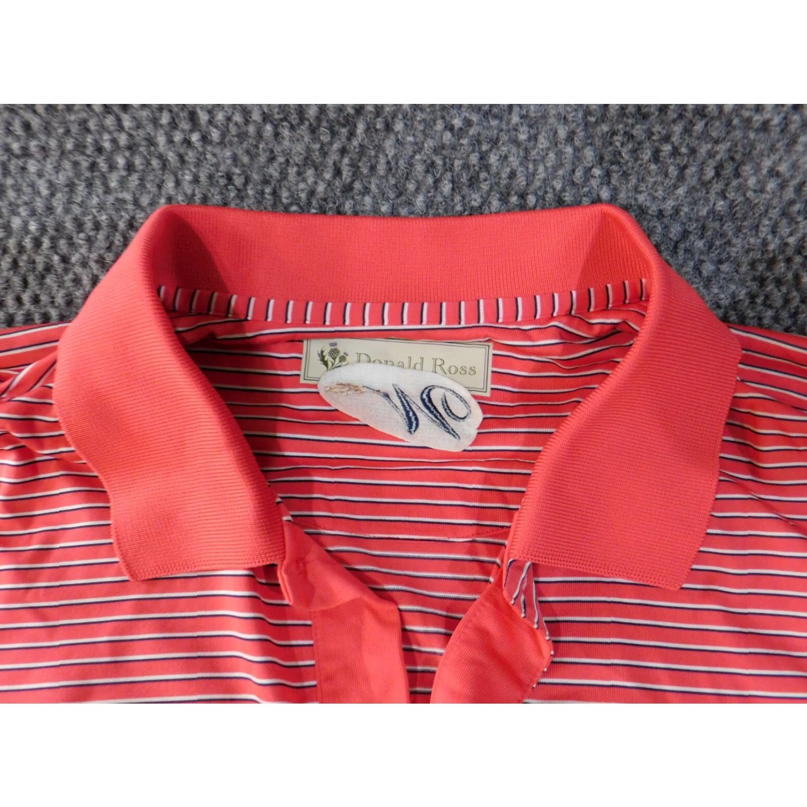 Vintage Donald Ross Polo 2XL Mens Red Striped Knit Short Sleeve Golf Performance Stretch Shirt Size US XXL / EU 58 / 5 - 5 Thumbnail