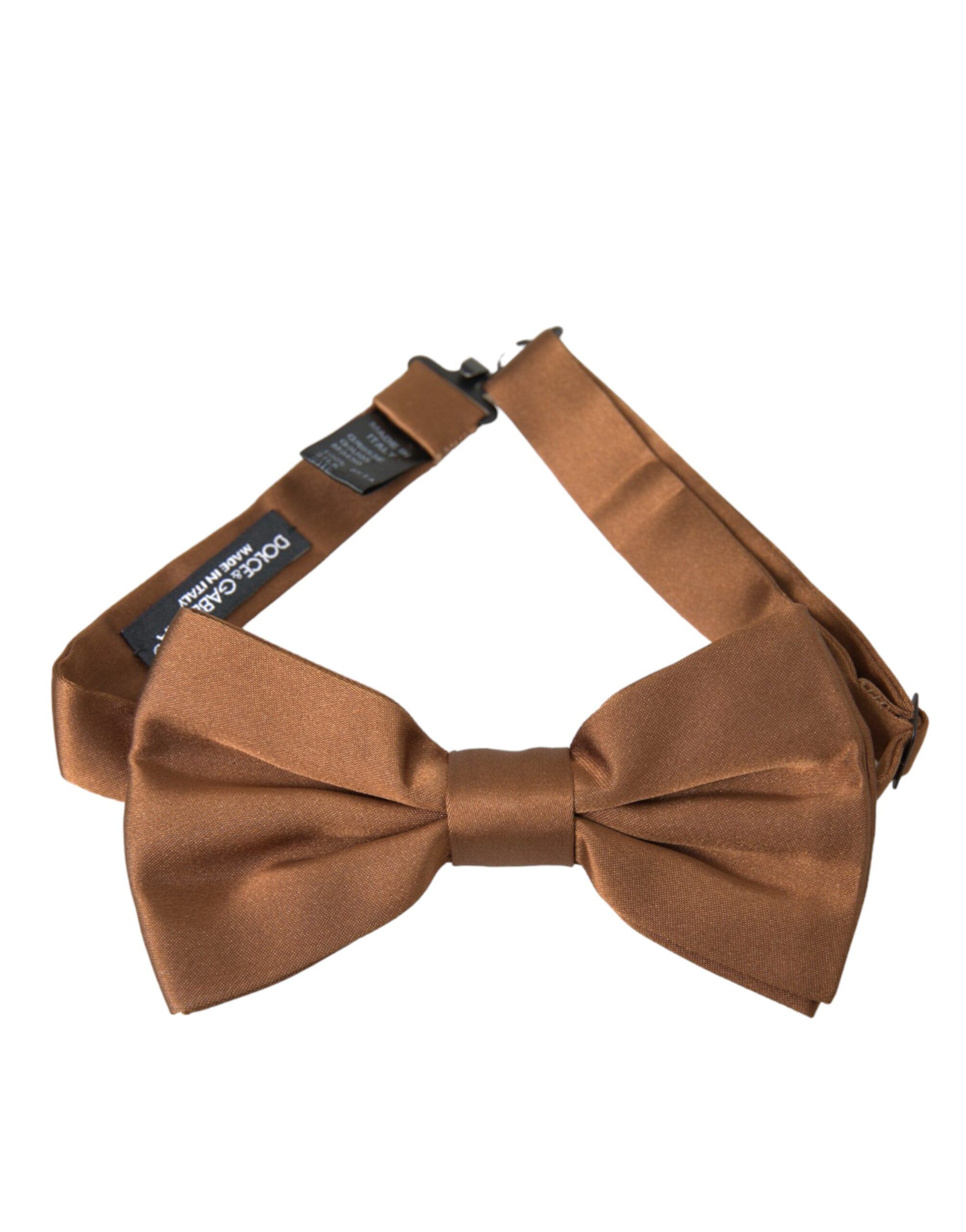 Brown Silk Adjustable Neck Men Bow Men's Tie