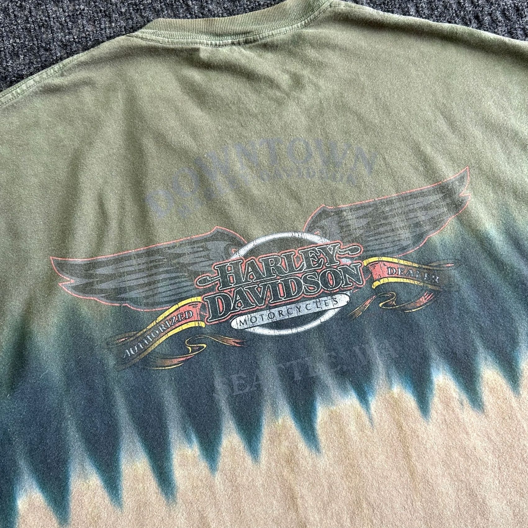 Harley Davidson VINTAGE Harley-Davidson Shirt 2XL Green Downtown Seattle Washington Retro Graphic Print Mens T-Shirt Size US XXL / EU 58 / 5 - 4 Thumbnail