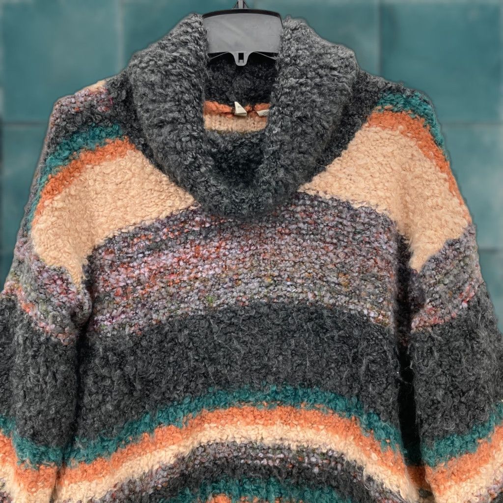 Anthropologie Anthropologie Moth Striped Boucle Turtleneck Sweater Medium Wool Mohair Italy Womens Pullover Color Multicolor Size M Size M / US 6-8 / IT 42-44 - 1 Thumbnail