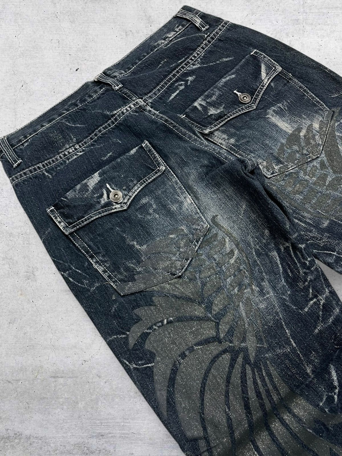 Hysteric Glamour 90S TRIBAL STORM NYLAUS WING DAICOCK PUNK DISTRESSED DENIM Size US 28 / EU 44 - 5 Thumbnail