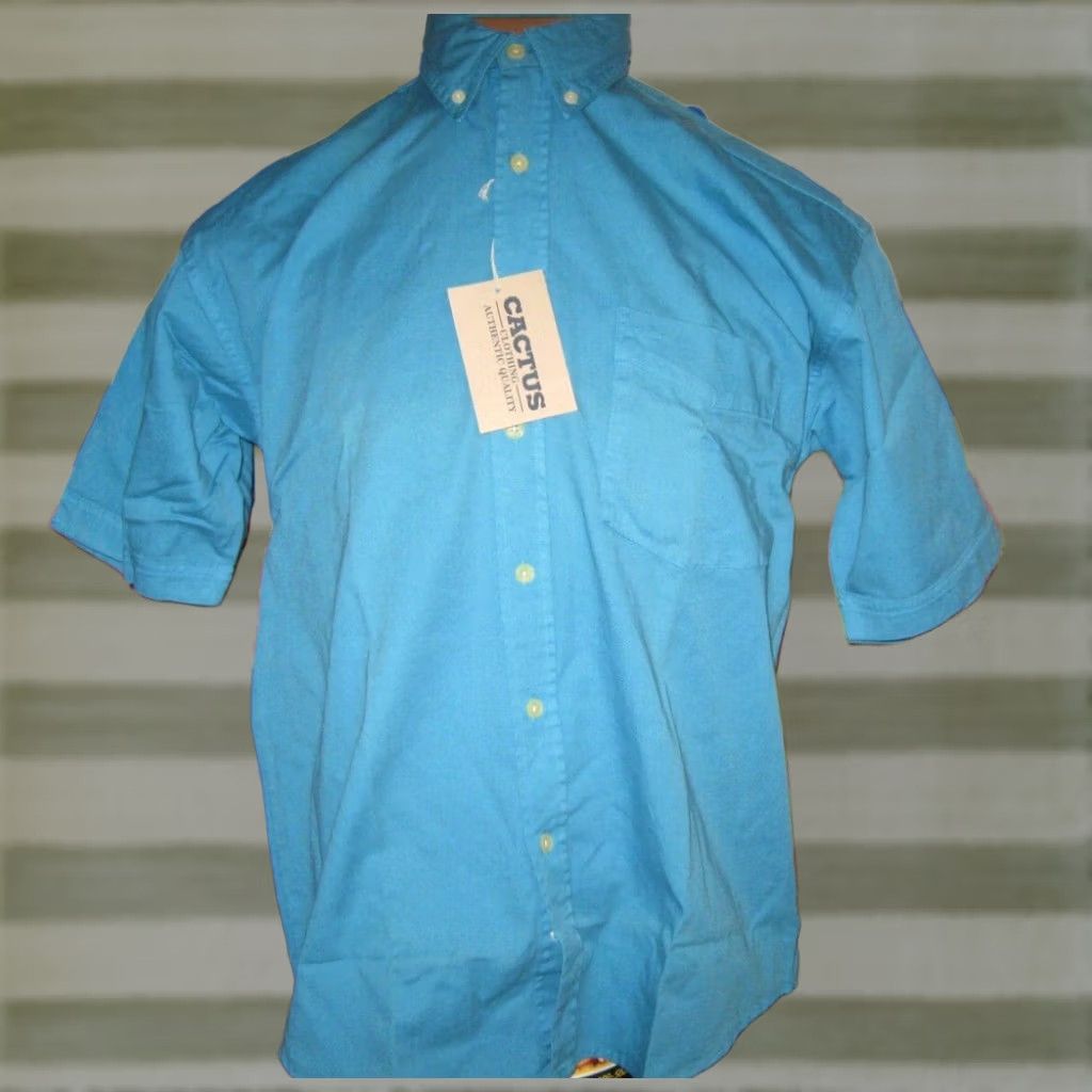 Vintage Cactus Shirt Mens S Blue CLOTHING Button Down New flaw Men Casual SHORT SLEEVE Size US S / EU 44-46 / 1 - 1 Thumbnail