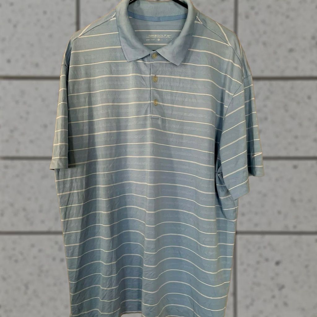 Nike VINTAGE NIKE Golf Dri-Fit Light Blue S/S Polo Shirt Standard Fit Men's Size XL Size US XL / EU 56 / 4 - 1 Thumbnail
