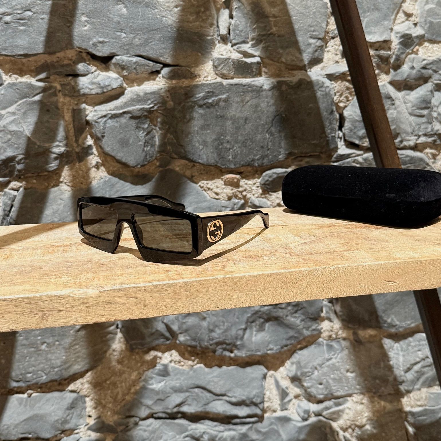 Gucci Gucci GG0358 Black Acetate Geometric Square GG Sunglasses Size ONE SIZE - 1 Thumbnail