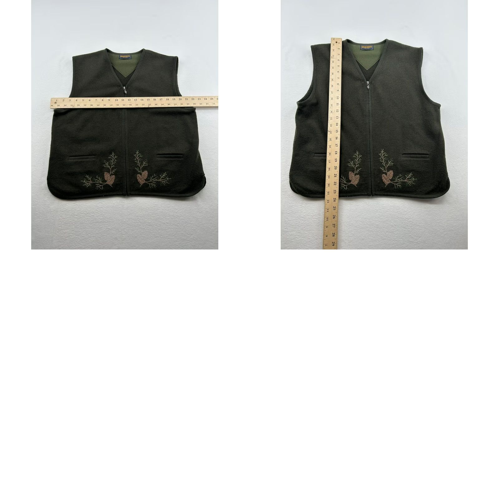 Vintage Woolrich Vest Pinecone Embroidered Dark Green Fleece Zip Dark Green M/L Mens XS? Size US M / EU 48-50 / 2 - 8 Thumbnail