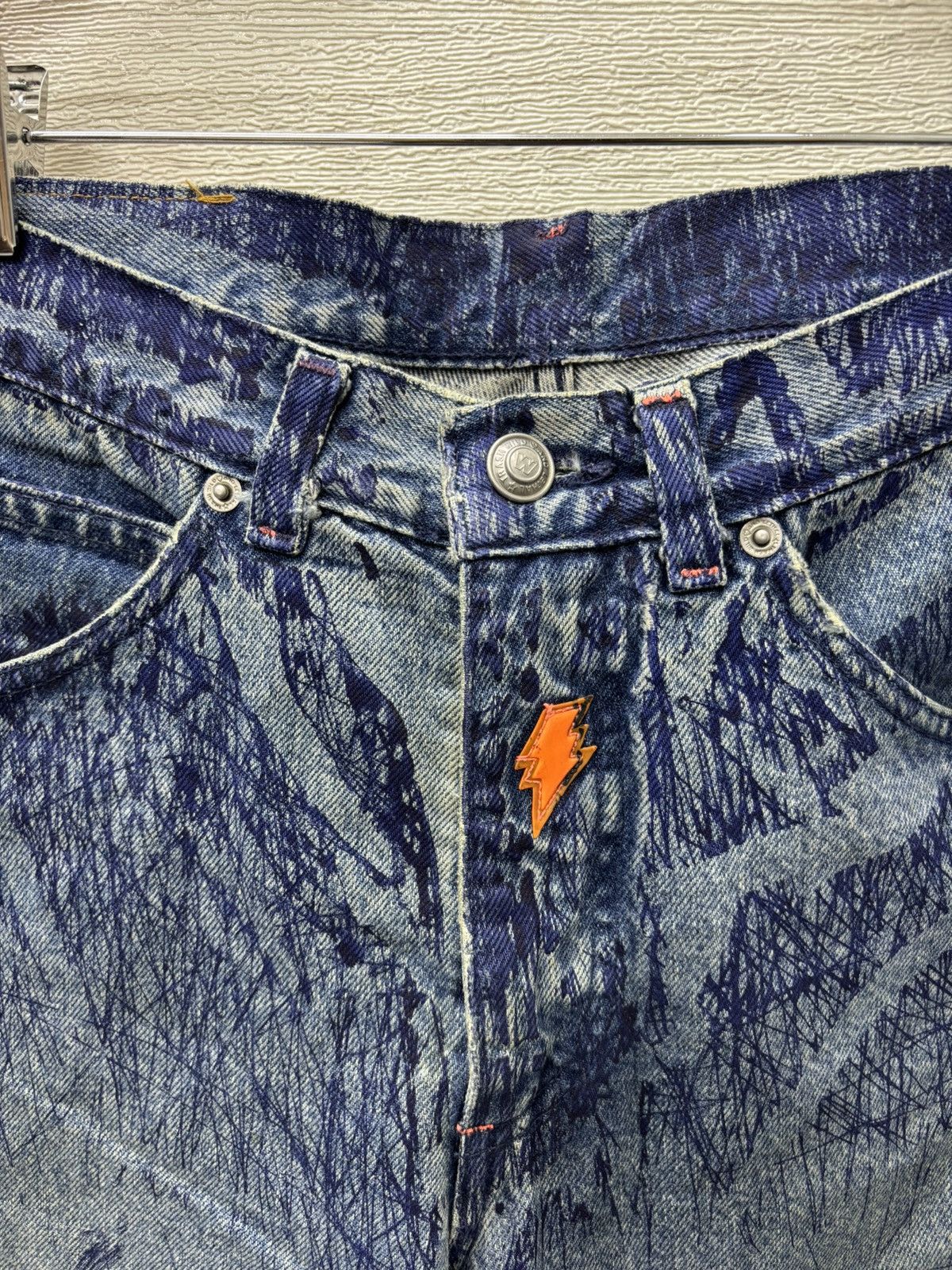 Walter Van Beirendonck W&LT⚡️Pen Graffiti Archive Flared Jeans Distressed Denim Size US 30 / EU 46 - 8 Thumbnail